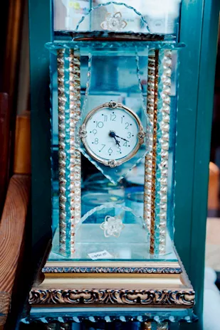 Orologio da Soprammobile in Vetro e Legno - 24801