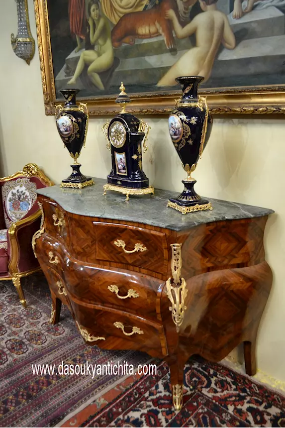 Commode-cassettone stile Luigi XV cm. 150 cm, in legno massello - Foto 12