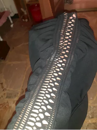 Maglia basic Dolcevita traforata in microfibra elasticizzata, colore nero - Foto 5