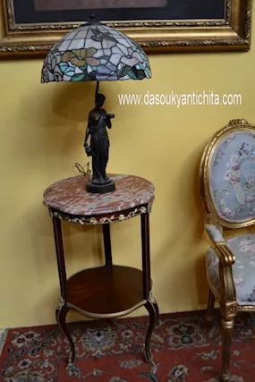 Tavolino con piano in marmo terra di Francia stile Napoleone