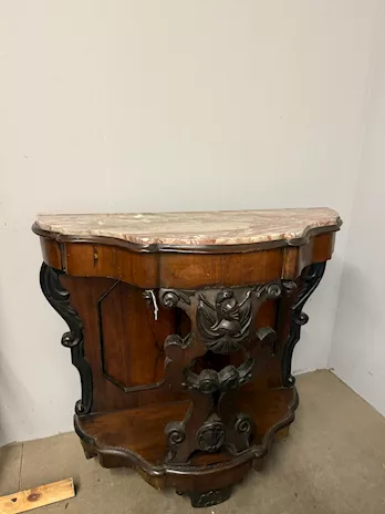 Antica console noce Luigi Filippo, '800, Napoli, 100x103x43 cm - Foto 5