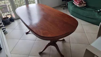 Tavolo da sala, in legno massello noce nazionale, ottimo stato - Foto 4