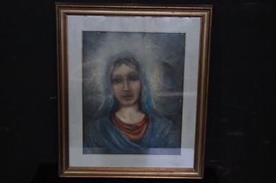 Quadro Madonna ritratto olio su tela