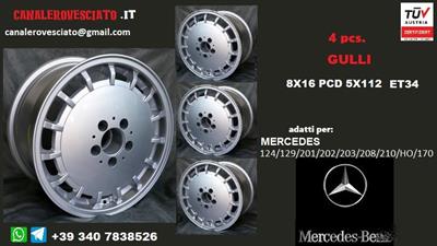 Cerchi gulli 8x 16 5x112 et34 Mercedes silver - Anteprima 1