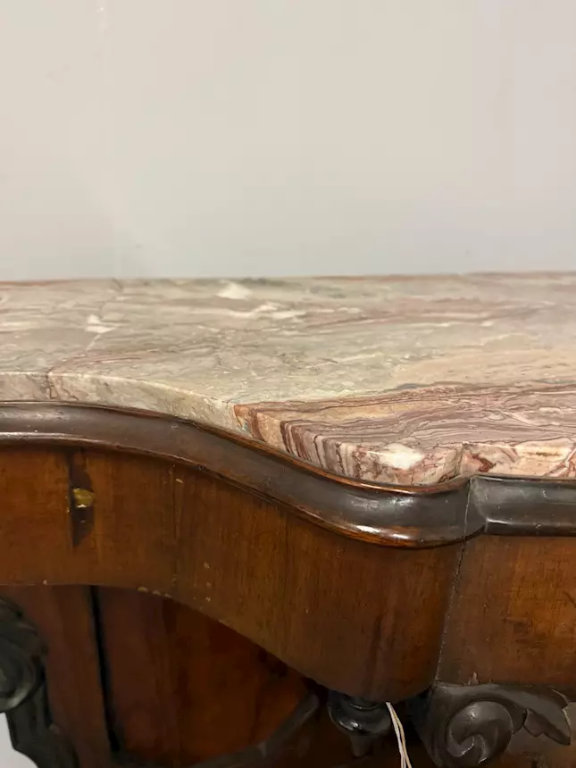 Antica console noce Luigi Filippo, '800, Napoli, 100x103x43 cm - Foto 7