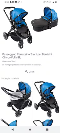 Passeggino chicco fully due in uno