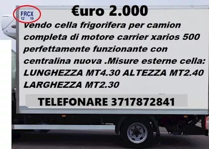 Cella frigorifera camion perfettamente funzionante 12-380