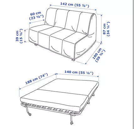 Divano letto due posti IKEA, modello LYCKSELE LÖVAS - Foto 6