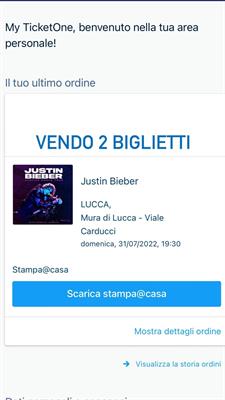 Biglietti Justin Bieber Lucca 31 Luglio
