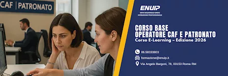 Corso base e-learning per operatore CAF e patronato