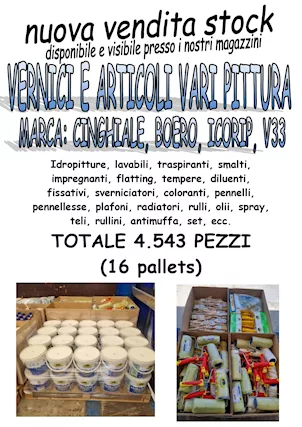 Stock di vernici e articoli per pittura 4543pz
