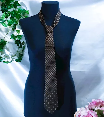 Cravatta uomo Christyan marrone Vintage anni '80 - Foto 2