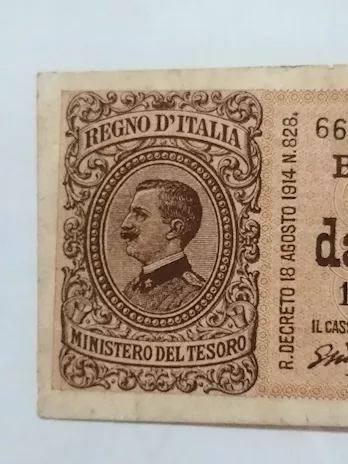 Buono di cassa da due lire 1921 Vittorio Emanuele III