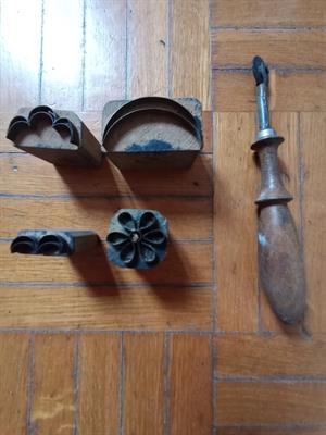 Vintage 4 Timbri x ricamo su tessuto Articolo Raro anni 1910 - Anteprima 1