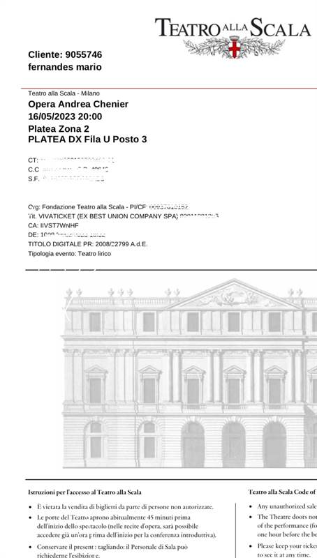 Teatro alla Scala 16/05 20:00