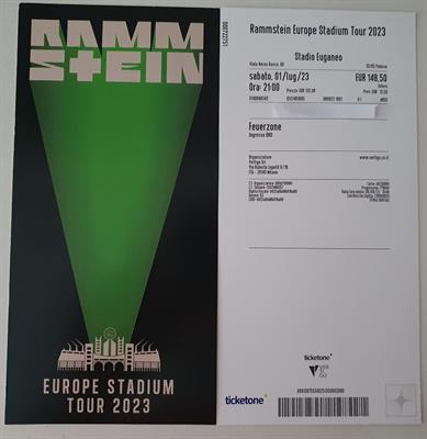 2 Biglietti RAMMSTEIN FEUERZONE