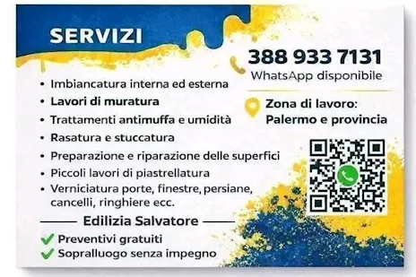 Imbianchino muratore indoratore edilizia Palermo