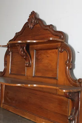 Antica credenza piattaia L. Filippo noce 1860. Marmo Mis 132 - Foto 6