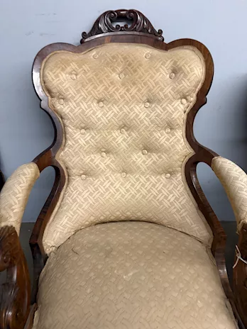 Antica coppia di poltrone da riposo, metà '800, 100x70 cm - Foto 6