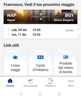 4 biglietti aerei Rayaner Napoli/Bergamo