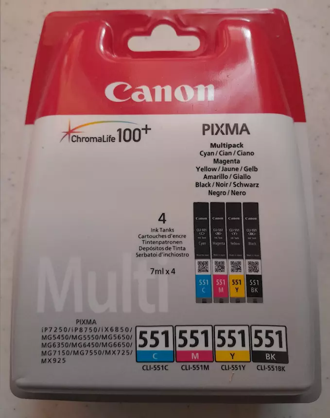 Cartucce per stampante Canon Pixma Originali 550 XL e 551 Cr