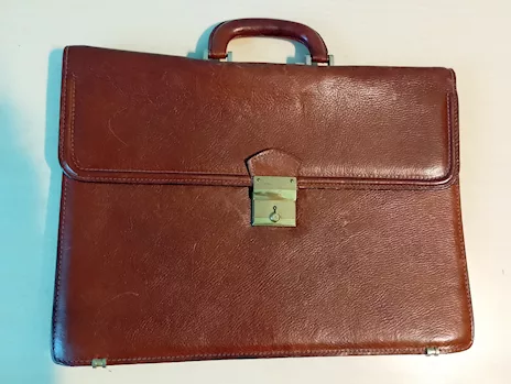 Valigetta in pelle marrone Vintage