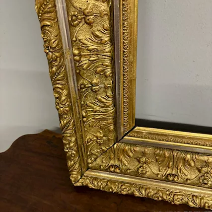 Antica cornice foglia oro e argento XIX sec . Mis 69 x 54, ottimo stato - Foto 5
