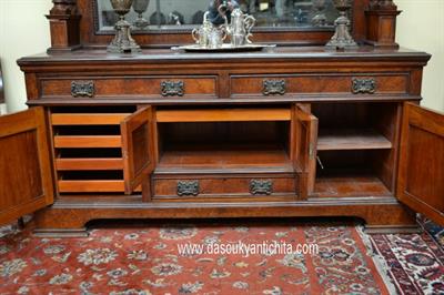 Antica credenza doppio corpo con specchio XX secolo, in buone condizioni - Foto 6