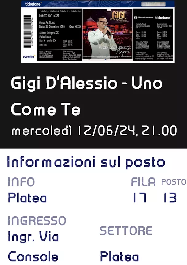 Biglietti gigi d'Alessio