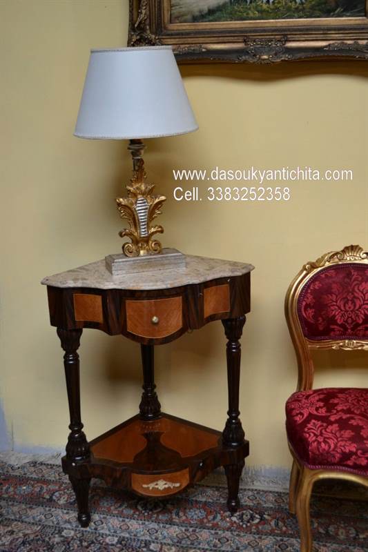Tavolino Angolare In Legno Massello Con Mobiletto – Stile Cabina Rustico, Fatto A Mano, Colore Blu, 75x37x76 Cm – Salvaspazio Per Soggiorno E Ingresso