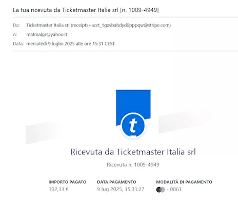 1 Biglietti/Biglietto Vasco 5 Giugno 2026 Ferrara - Anteprima 2