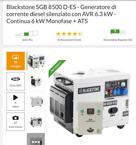 Generatore diesel 6 kW