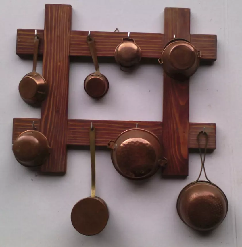 Mini casseruole rame e appendino da parete misura 40 x 40 cm