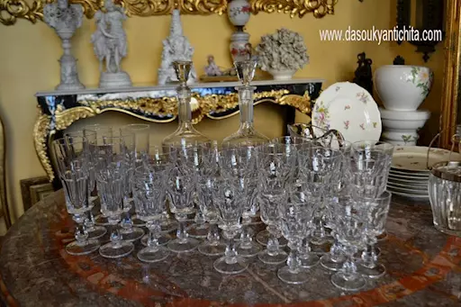 Servizio di bicchieri in cristallo per sei persone anni 50