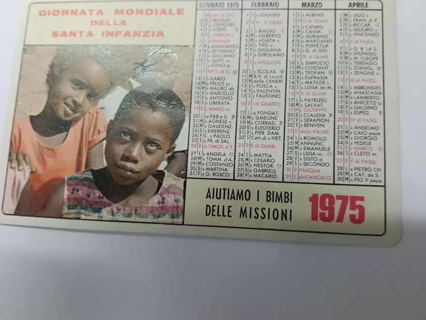 Foto 2 Calendario da portafoglio del 1975, ottime condizioni