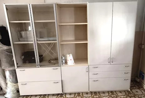 Mobile ufficio L.260 P.46 A.200 cm, in ottime condizioni, in legno - Foto 3