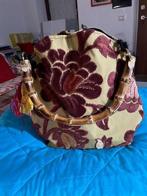 borsa a fiori in tessuto