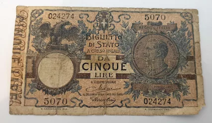 Banconota da 5 Lre del 1904