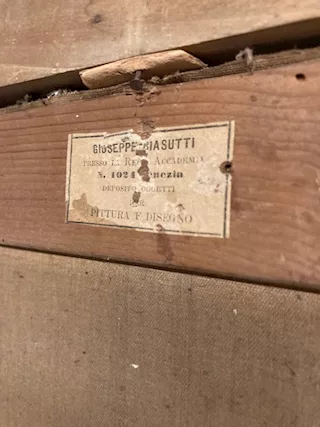 Antico Dipinto olio su tela 1890 “giovane “ Antonio Salvetti, ottimo stato - Foto 3