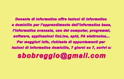 Docente informatica disponibile per lezioni private