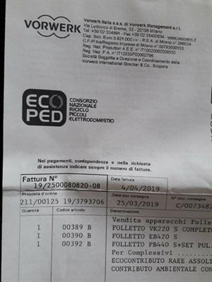 Folletto VK 220 s, tipologia di aspirapolvere - Foto 2