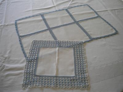 TOVAGLIETTA LINO BIANCO 1 POSTO RICAMATA