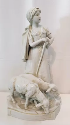STATUA GRUPPO IN CERAMICA FRANCESE FINE'800