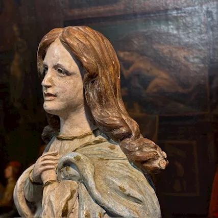 Antica Scultura in terracotta dipinta Madonna Immacolata - Foto 4