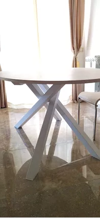 IKEA MARIEDAMM Tavolo bianco/effetto pietra bianco