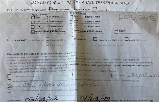 Abbonamento palestra Icon Terni - € 340/10 mesi