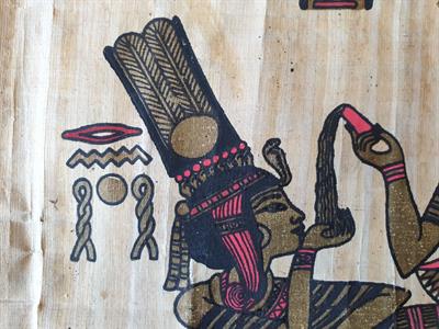 Disegni di arte egizia su Papiro: Tutankhamon e Ankhesenamon - Foto 5