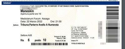 Maneskin Assago Milano 3 aprile 2023