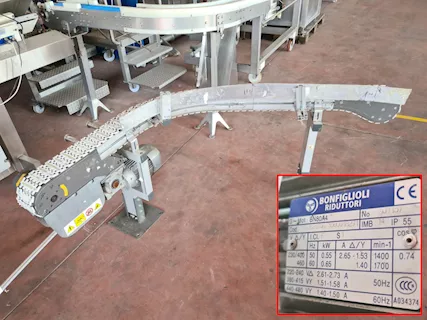 Nastro trasportatore curvo per