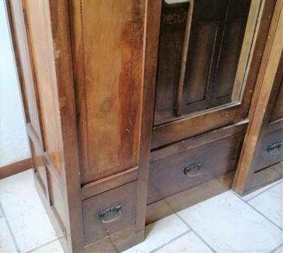 Arte Decò armadio in noce intarsiato, in legno massello - Foto 2